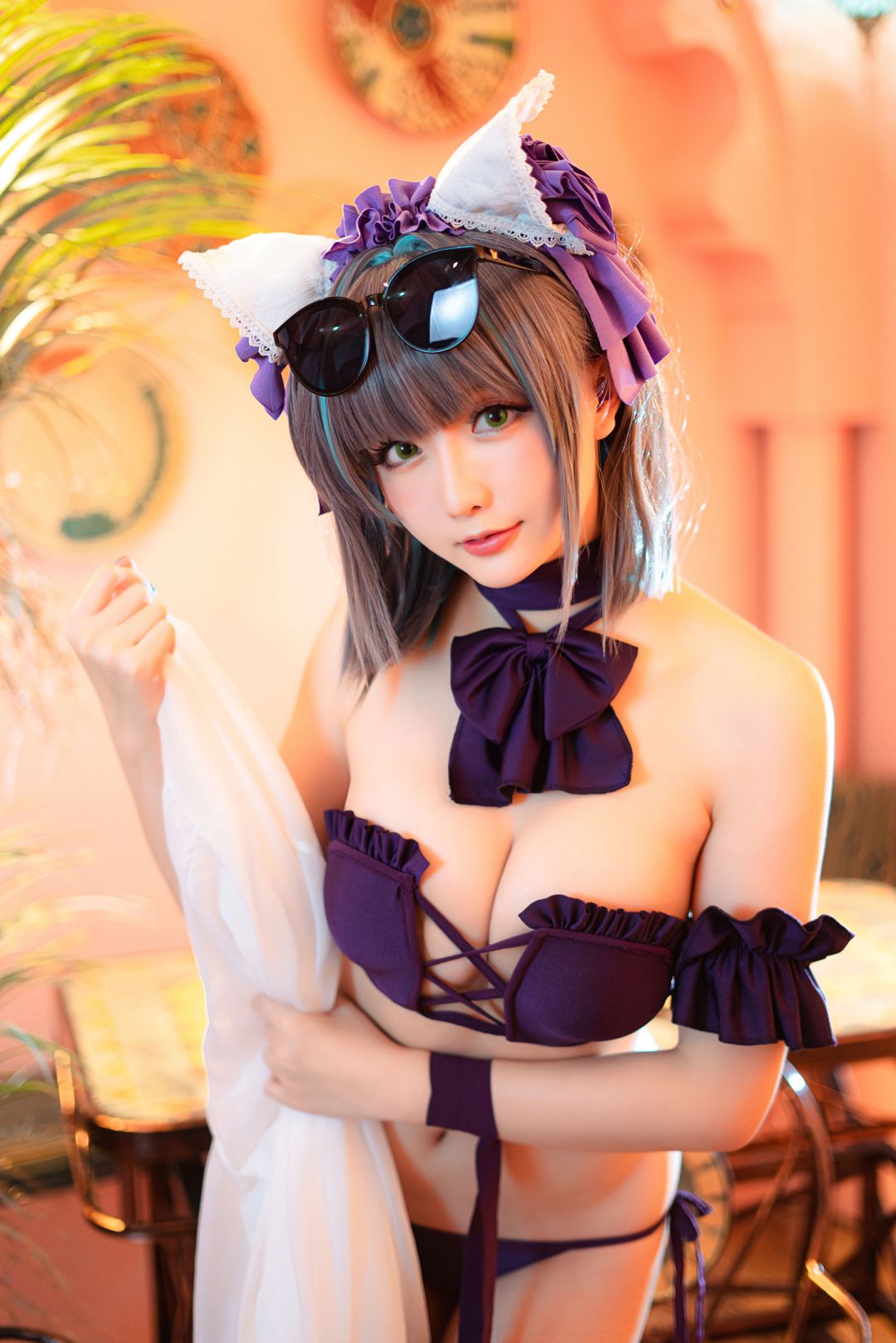 [COS写真]星之迟迟–R-Maid《柴郡泳装》插图6